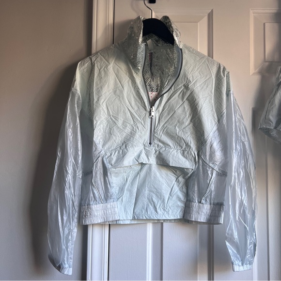 FP Movement by Free People metallic Blue lightweight windbreaker short set - Picture 2 of 15